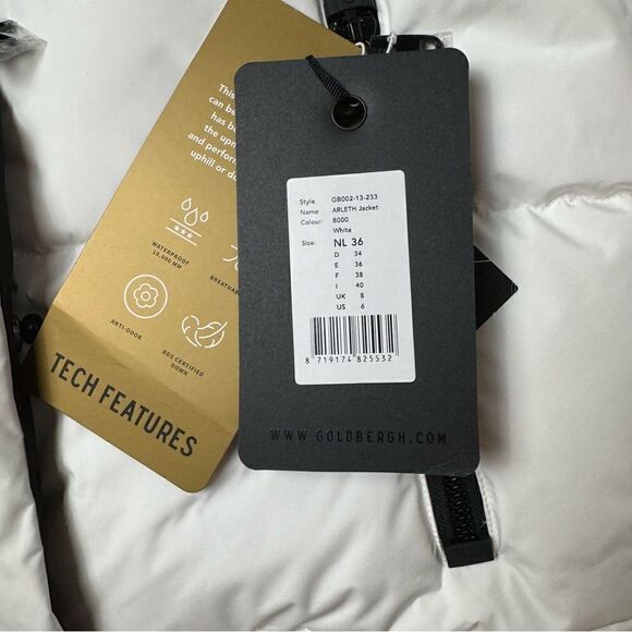 Goldbergh Arleth White Black Ski Jacket Waterproof NWT US 6 - Picture 6 of 10